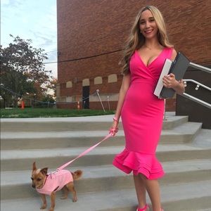 Pink midi dress